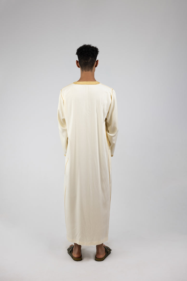 Caftan Men Fes Classic White Gold
